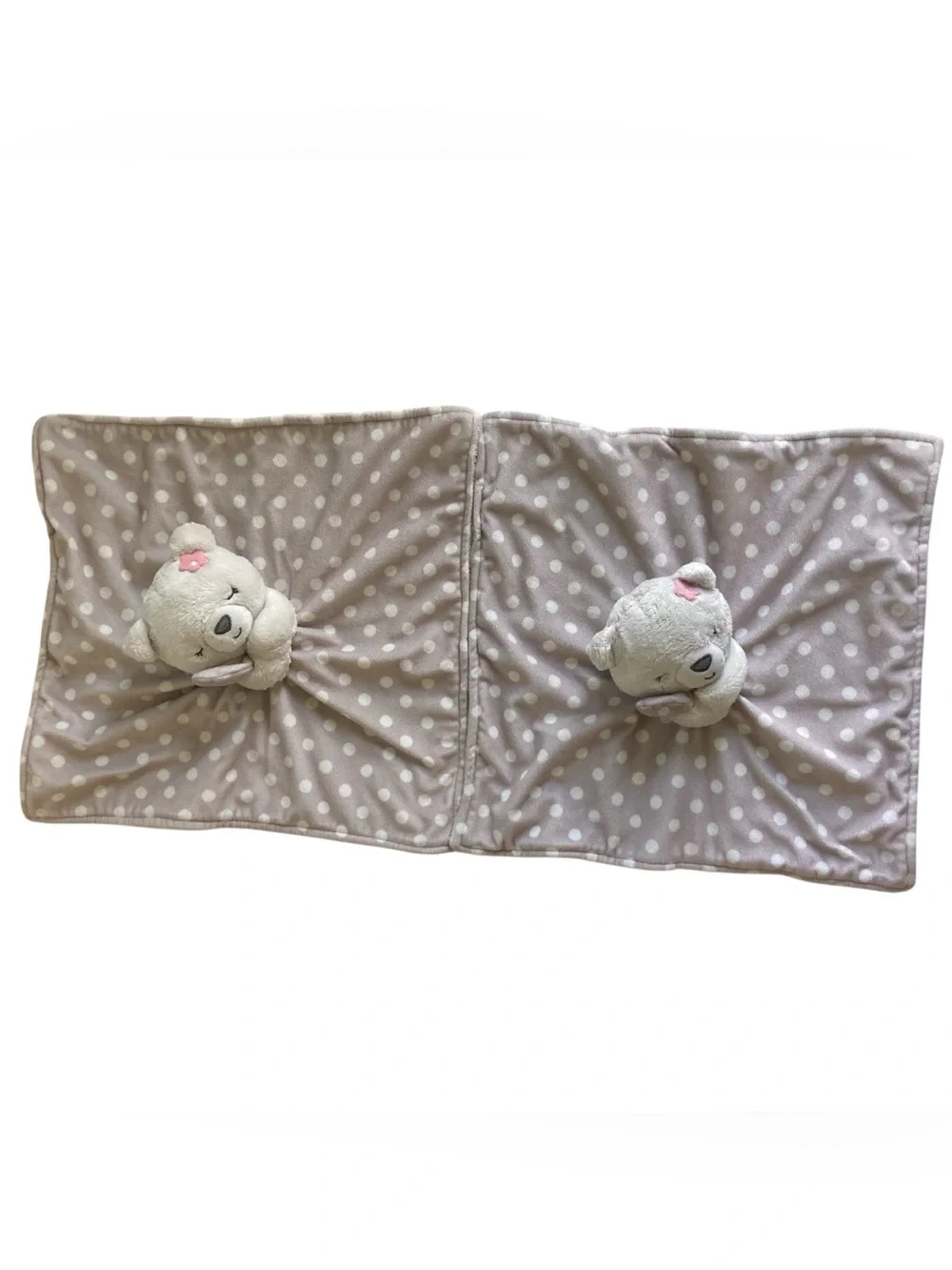 Lot - 2 Carters Bear Lovey 13” Security Blankets Flowers Polka Dot Spare 2019.
